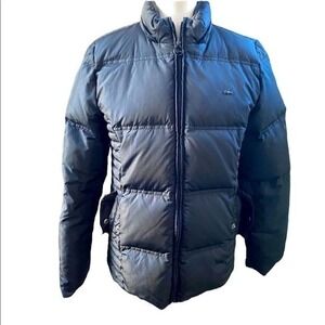Lacoste Puffer Jacket Full Zip Black Winter Warm Coat Down & Feather FIll Medium